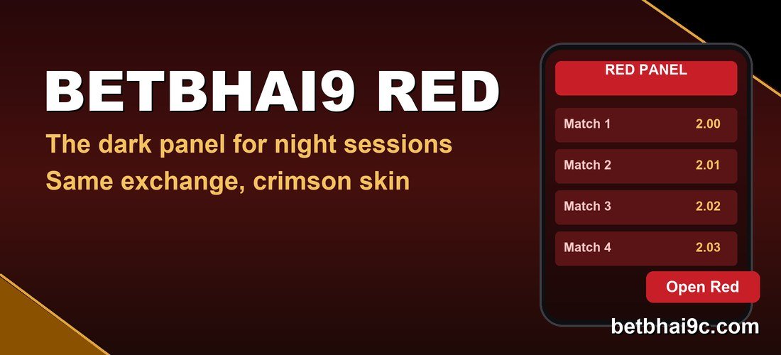Betbhai9 Red dark-themed exchange panel on mobile